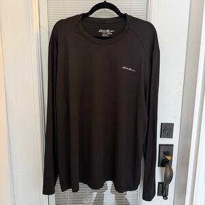 Eddie Bauer Long Sleeve Lounge Shirt Men’s XXL Black Stretch Soft Feel